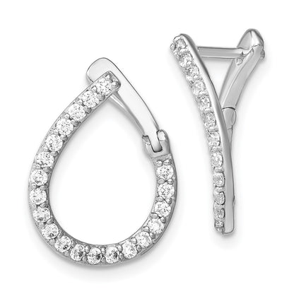 14k White Gold 5/8 Ct. Lab Grown Diamond VS/SI+ G+ Complete Hinged Hoop Earrings