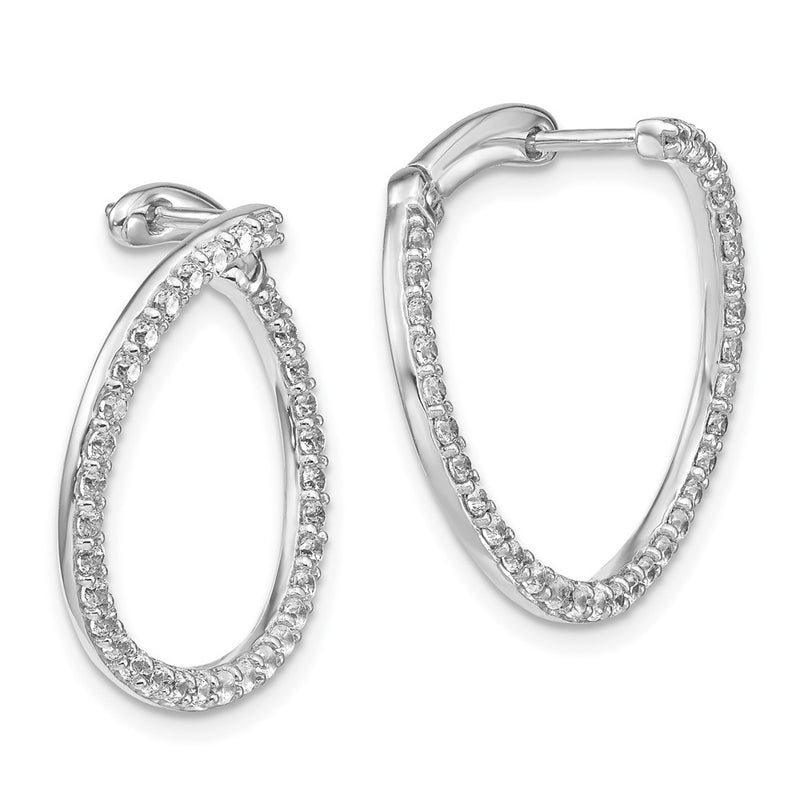 14K White Gold Lab Grown Diamond VS/SI FGH Fancy Circle Twist Hoop Earri