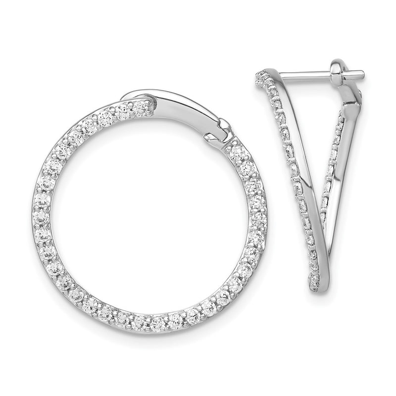 14K White Gold Lab Grown Diamond VS/SI FGH Fancy Circle Twist Hoop Earri