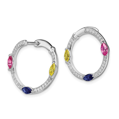 14K White Gold Lab Grown Diamond VS/SI FGH Created.SA,PS,YS Twist Hoop Earrin