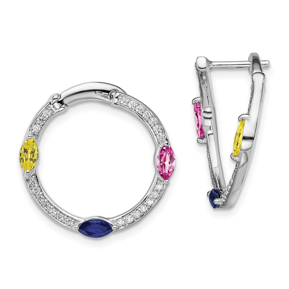 14K White Gold Lab Grown Diamond VS/SI FGH Created.SA,PS,YS Twist Hoop Earrin