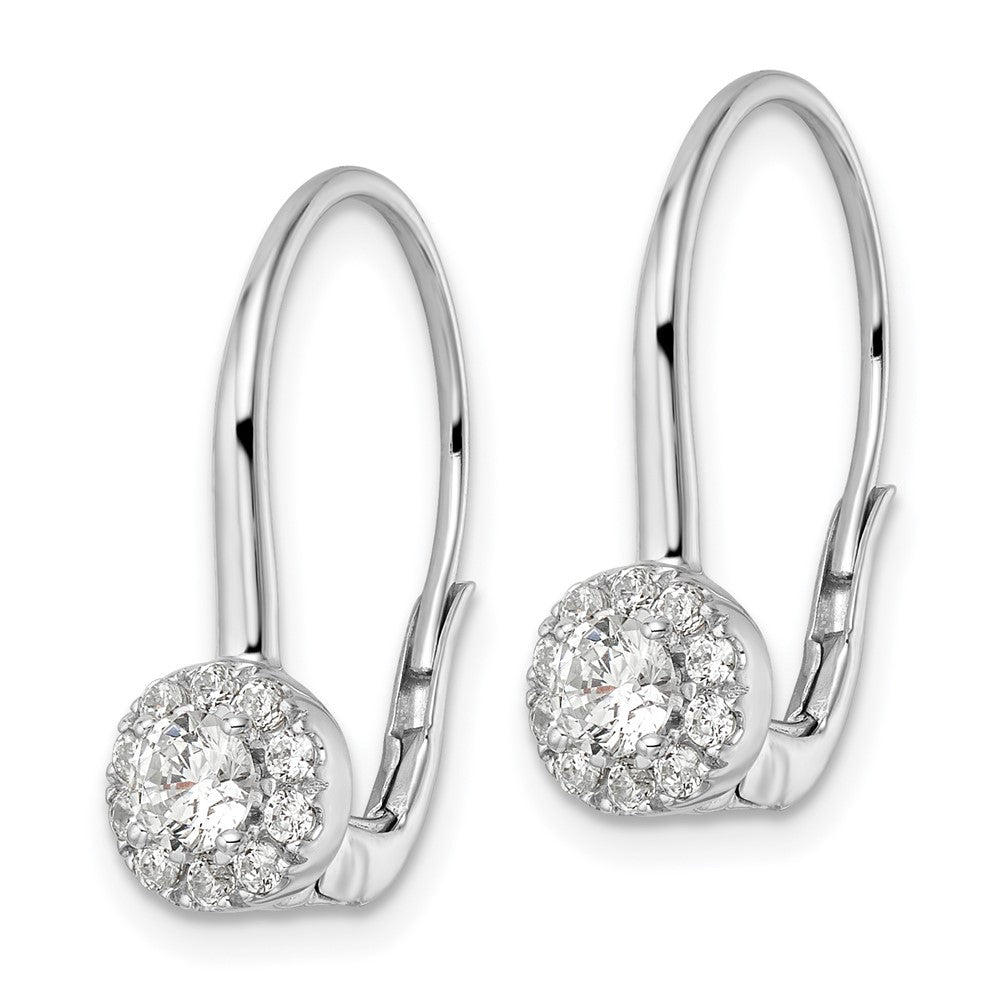 14k White Gold 3/4 Ct. Lab Grown Diamond VS/SI+ G+ Drop Leverback Earrings