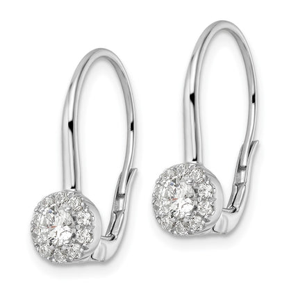14k White Gold 3/4 Ct. Lab Grown Diamond VS/SI+ G+ Drop Leverback Earrings