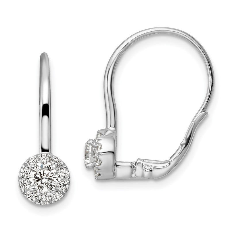 14k White Gold 3/4 Ct. Lab Grown Diamond VS/SI+ G+ Drop Leverback Earrings