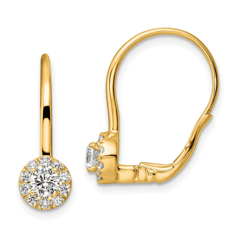 14k Yellow Gold 3/4 Ct. Lab Grown Diamond VS/SI+ G+ Drop Leverback Earrings