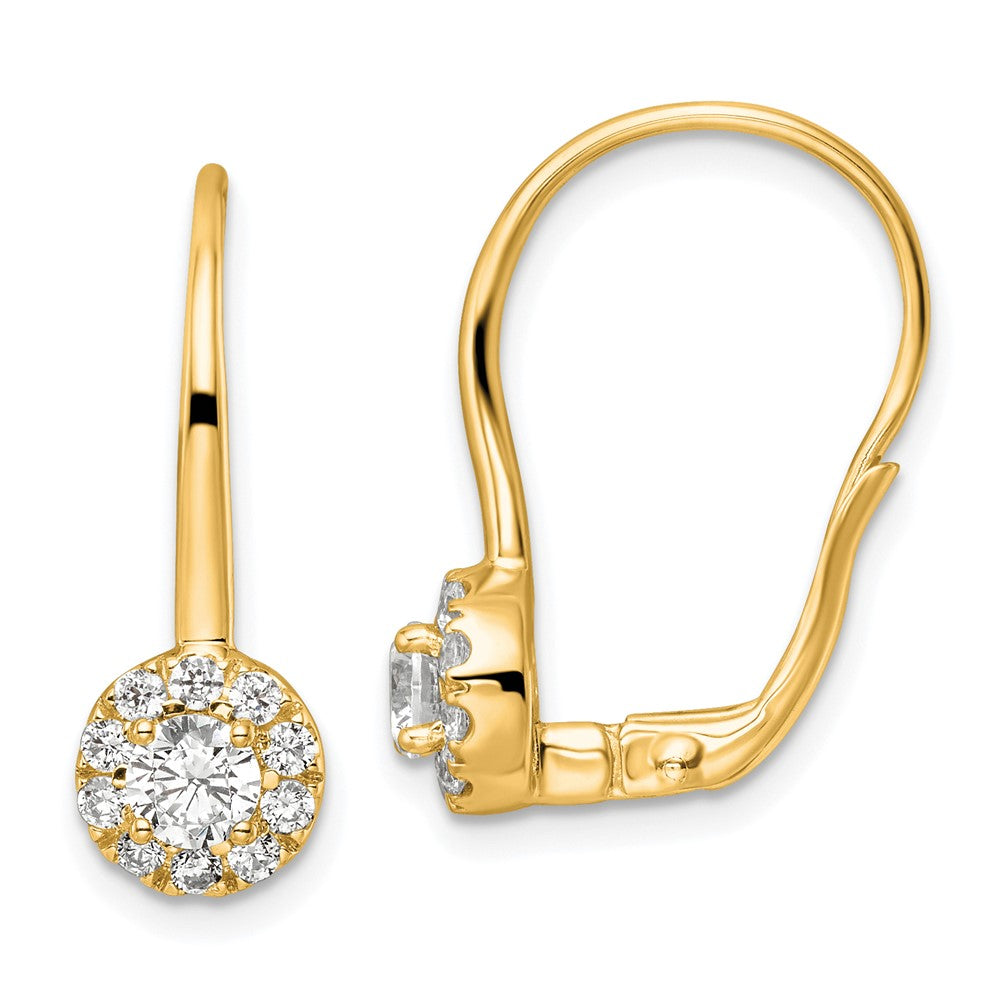 14k Yellow Gold 1 1/2 Ct. Lab Grown Diamond VS/SI+ G+ Complete Drop Leverback Earrings