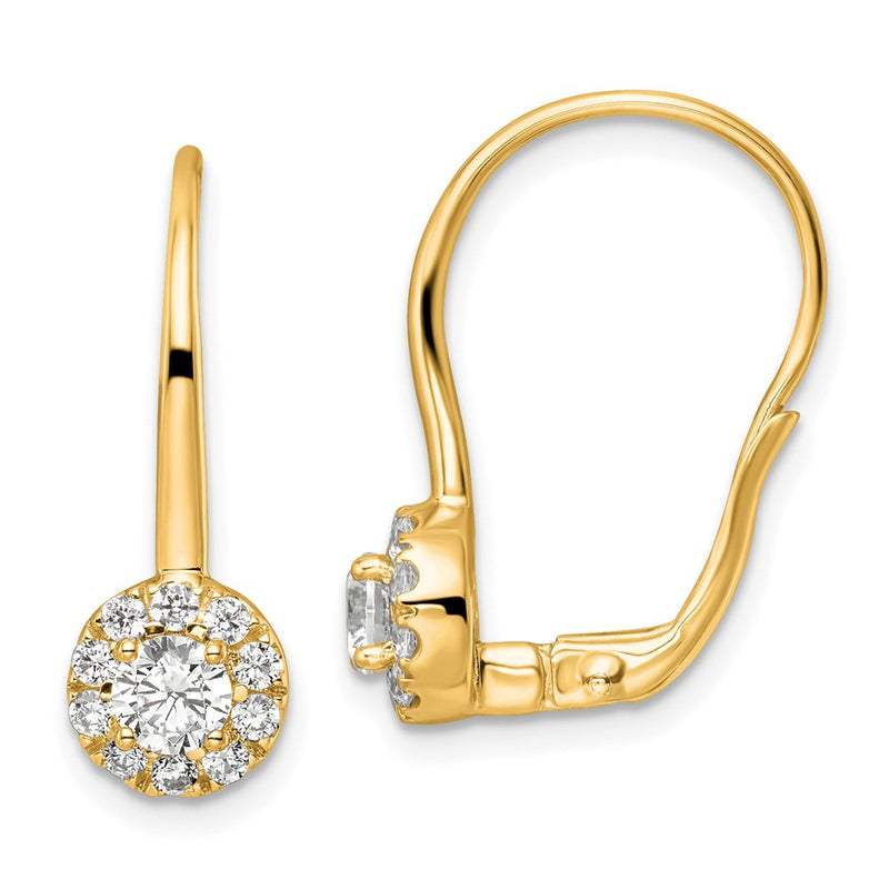 14k Yellow Gold 1 1/2 Ct. Lab Grown Diamond VS/SI+ G+ Complete Drop Leverback Earrings
