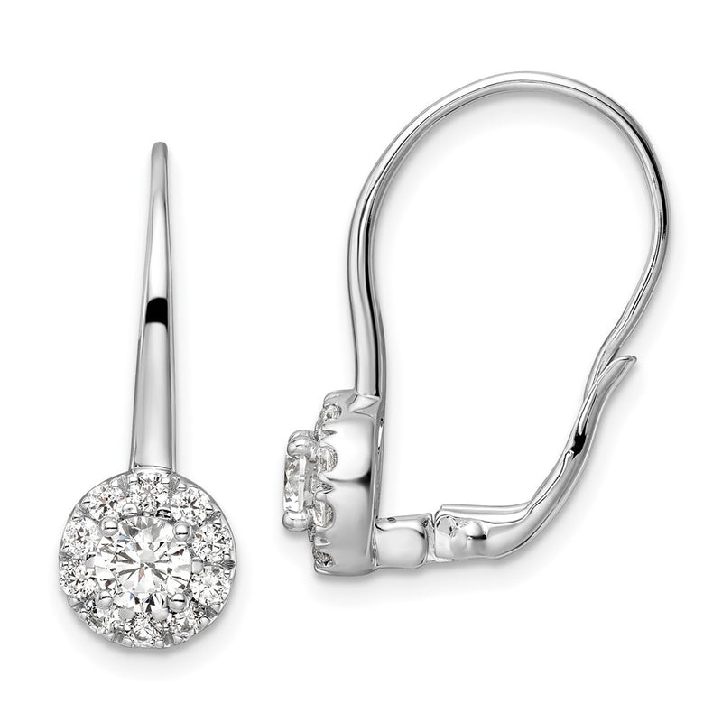 14k White Gold 1 1/2 Ct. Lab Grown Diamond VS/SI+ G+ Complete Drop Leverback Earrings