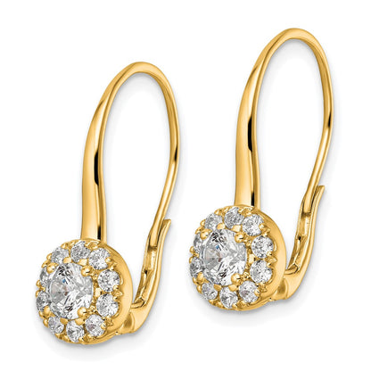 14k Yellow Gold Lab Grown VS/SI FGH Diamond Leverback Drop Earrings