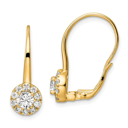 14k Yellow Gold Lab Grown VS/SI FGH Diamond Leverback Drop Earrings