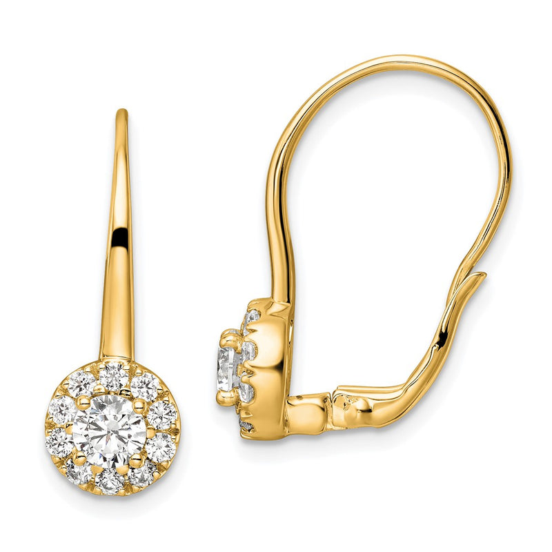 14k Yellow Gold Lab Grown VS/SI FGH Diamond Leverback Drop Earrings