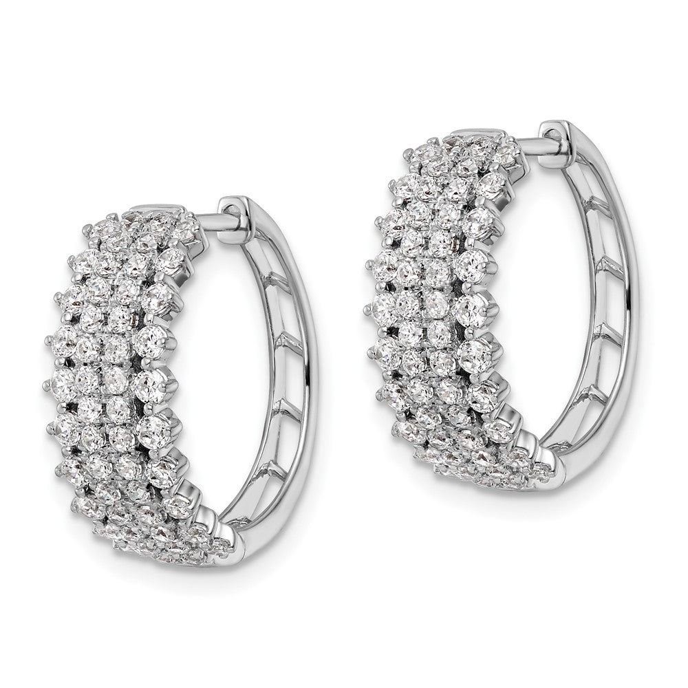 14k White Gold 1 1/2 Ct. Lab Grown Diamond VS/SI+ G+ Hinged Hoop Earrings