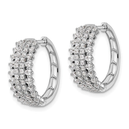 14k White Gold 1 1/2 Ct. Lab Grown Diamond VS/SI+ G+ Hinged Hoop Earrings