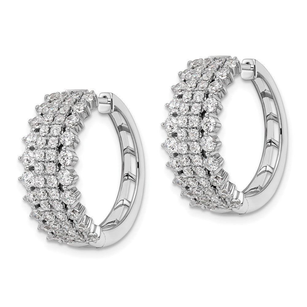 14k White Gold 2 1/2 Ct. Lab Grown Diamond VS/SI+ G+ Hinged Hoop Earrings