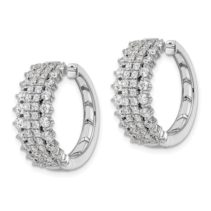14k White Gold 2 1/2 Ct. Lab Grown Diamond VS/SI+ G+ Hinged Hoop Earrings
