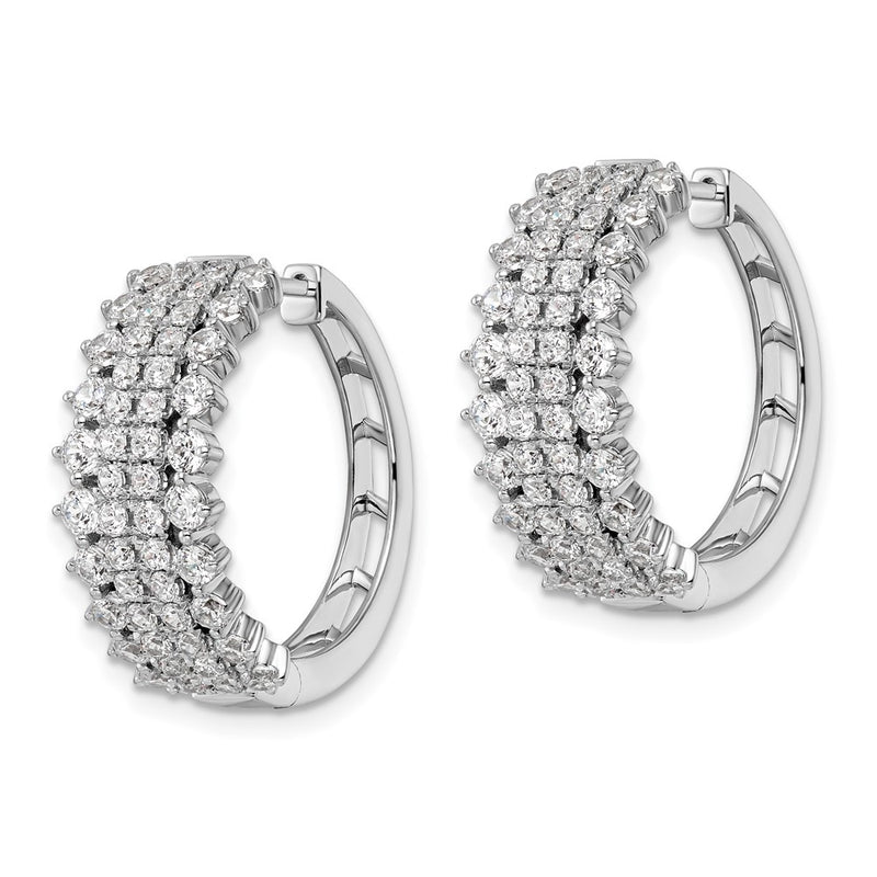 14k White Gold 2 1/2 Ct. Lab Grown Diamond VS/SI+ G+ Hinged Hoop Earrings