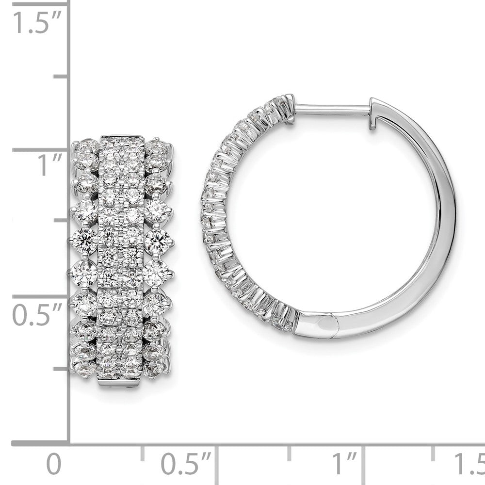 14k White Gold 2 1/2 Ct. Lab Grown Diamond VS/SI+ G+ Hinged Hoop Earrings