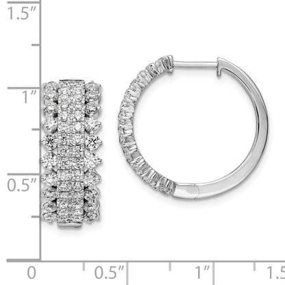 14k White Gold 2 1/2 Ct. Lab Grown Diamond VS/SI+ G+ Hinged Hoop Earrings
