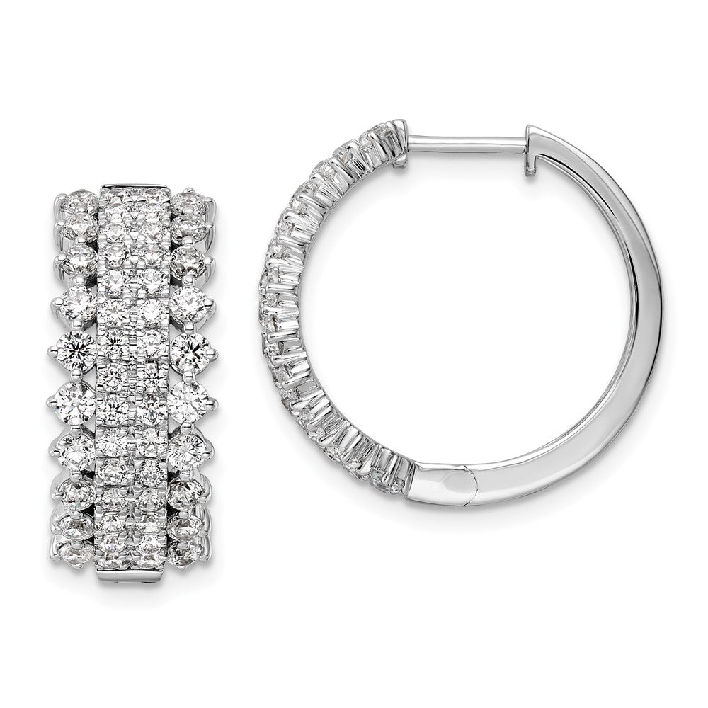14k White Gold 2 1/2 Ct. Lab Grown Diamond VS/SI+ G+ Hinged Hoop Earrings