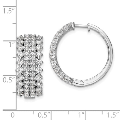 14k White Gold 3 Ct. Lab Grown Diamond VS/SI+ G+ Complete Hinged Hoop Earrings