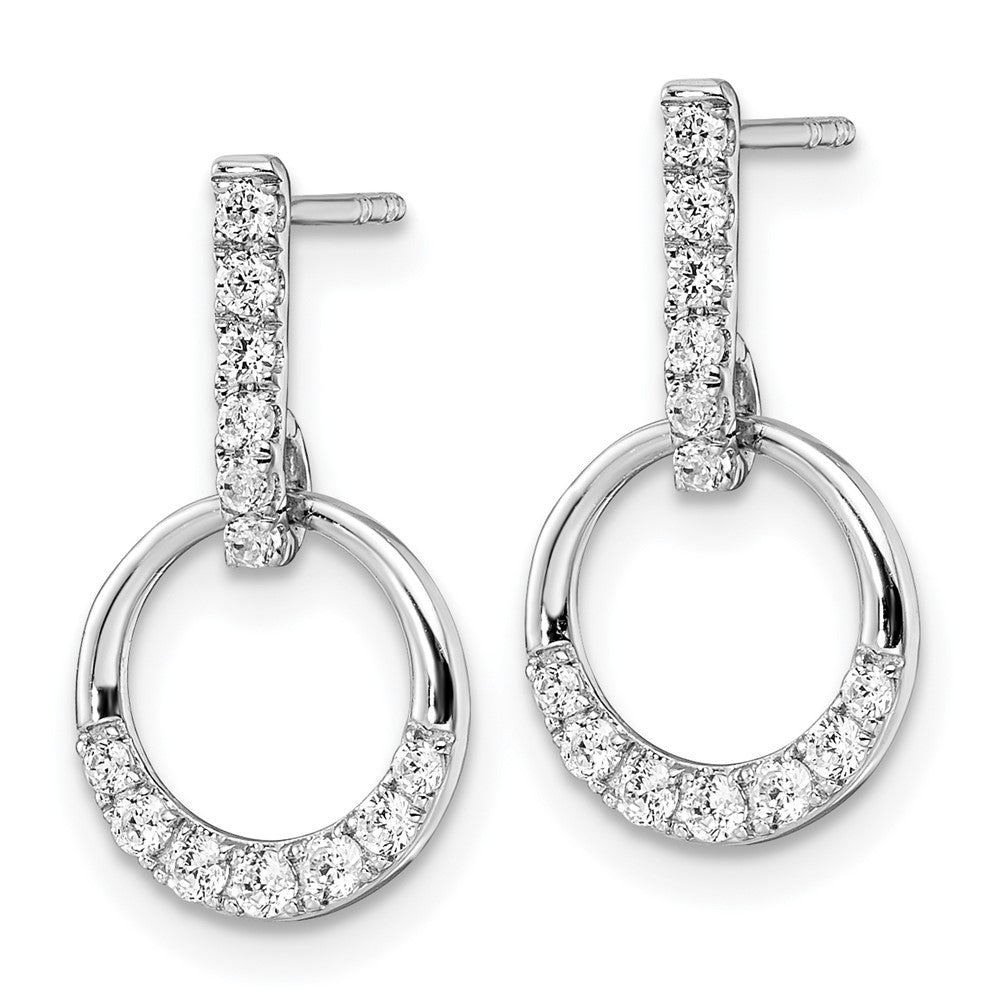 14k White Gold 3/8 Ct. Lab Grown Diamond VS/SI+ G+ Complete Dangle Circle Post Earrings