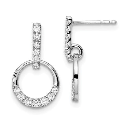14k White Gold 3/8 Ct. Lab Grown Diamond VS/SI+ G+ Complete Dangle Circle Post Earrings