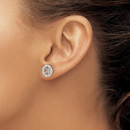 10K White Gold Diamond Earring Jackets