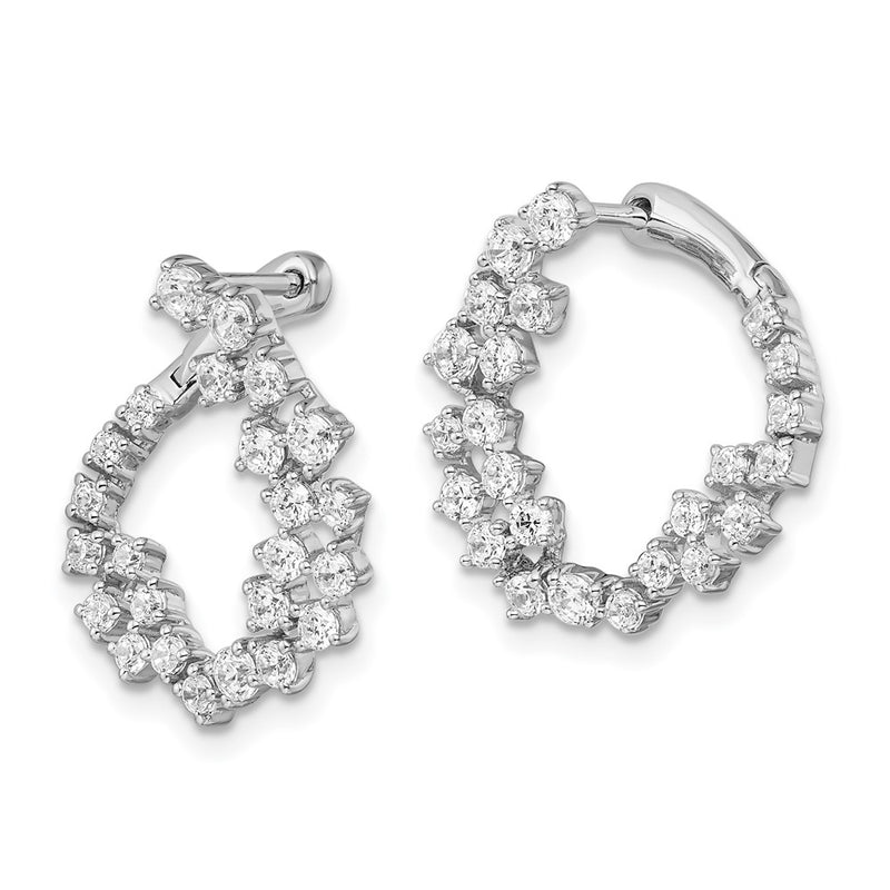 14K White Gold True Origin 1 1/2 Carat Lab Grown Diamond Vs Def Fancy Hoop Earrings