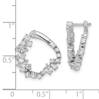 14K White Gold True Origin 1 1/2 Carat Lab Grown Diamond Vs Def Fancy Hoop Earrings