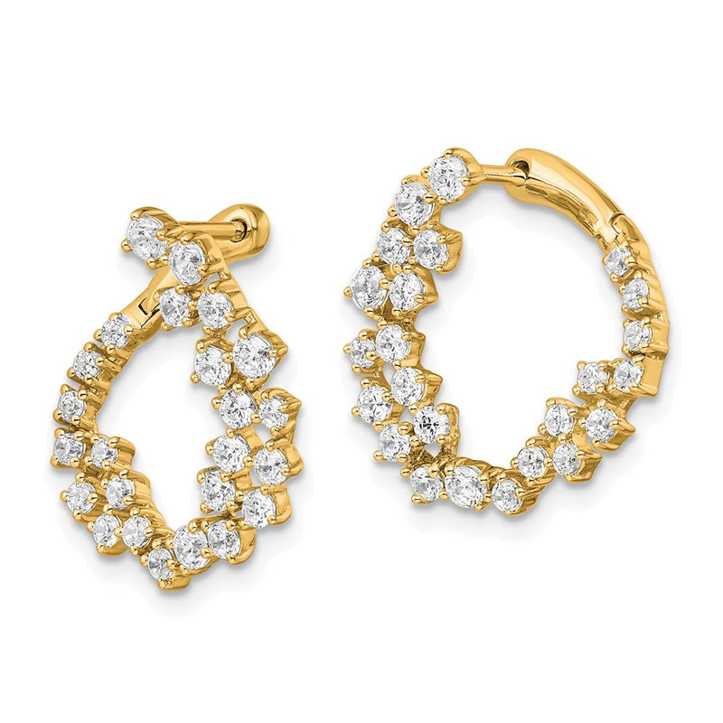 14K Yellow Gold True Origin 1 1/2 Carat Lab Grown Diamond Vs Def Fancy Hoop Earrings