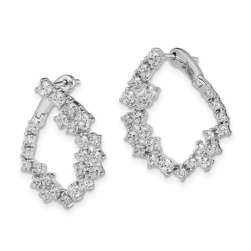 14K White Gold True Origin 2 Carat Lab Grown Diamond Vs Def Fancy Hoop Earrings