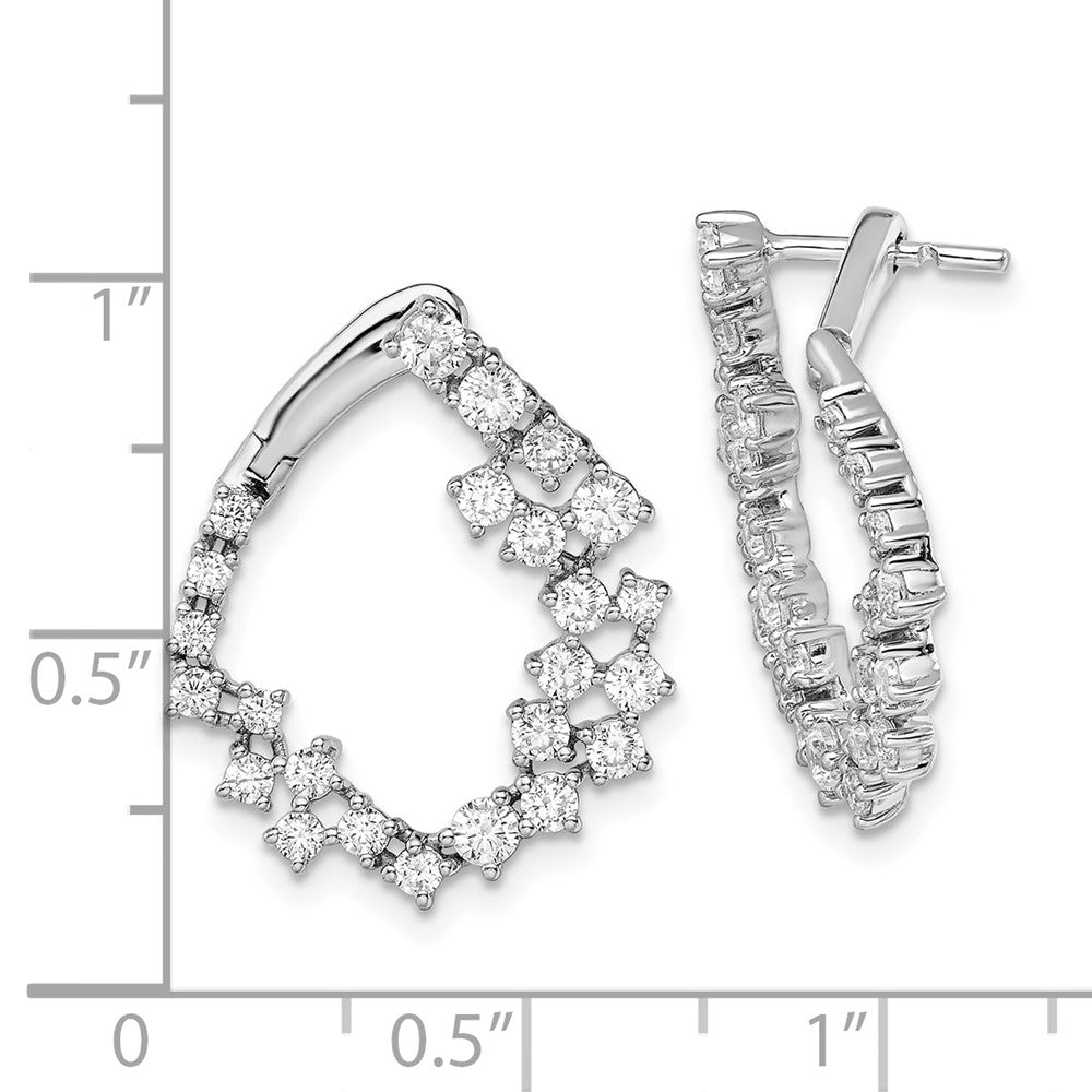14K White Gold True Origin 2 Carat Lab Grown Diamond Vs Def Fancy Hoop Earrings