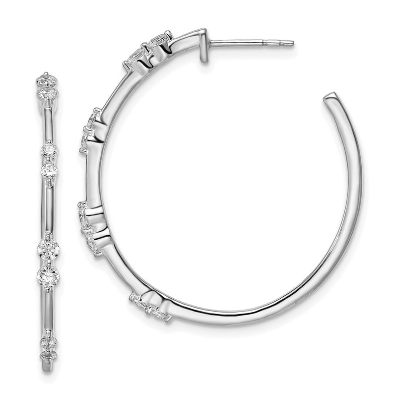 14K White Gold True Origin 5/8 Carat Lab Grown Diamond Vs Def Post Hoop Earrings