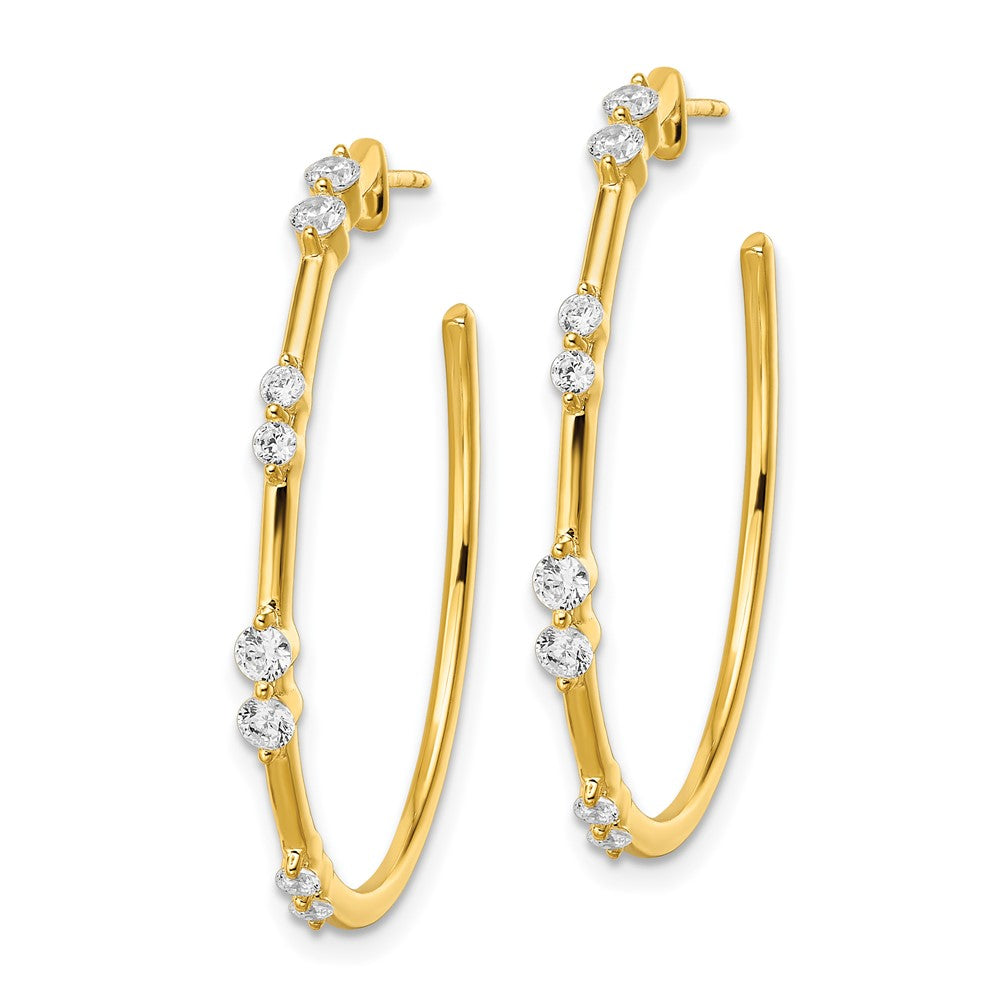 14K Yellow Gold True Origin 5/8 Carat Lab Grown Diamond Vs Def Post Hoop Earrings