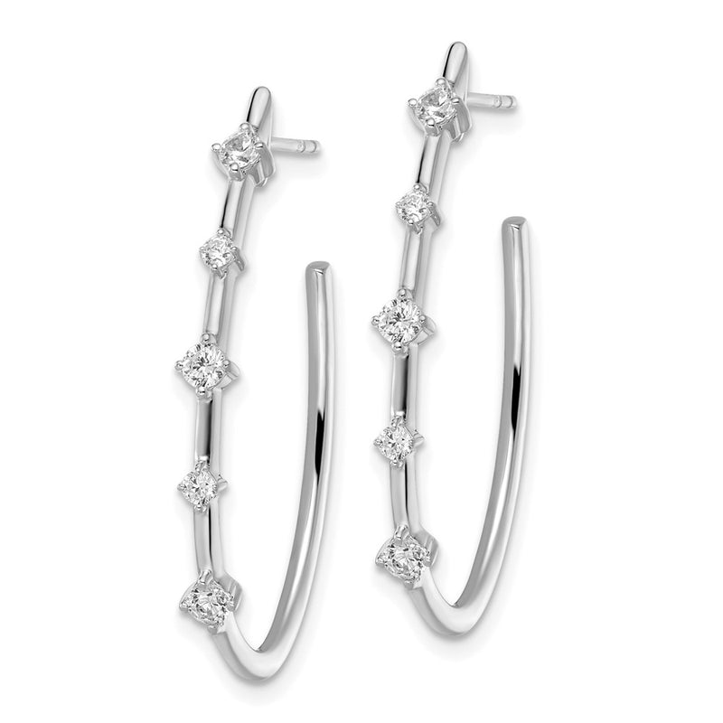 14K White Gold True Origin 1/2 Carat Lab Grown Diamond Vs Def Post Hoop Earrings