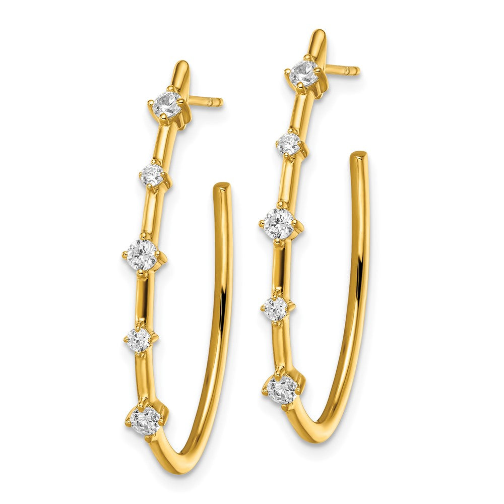 14K Yellow Gold True Origin 1/2 Carat Lab Grown Diamond Vs Def Post Hoop Earrings