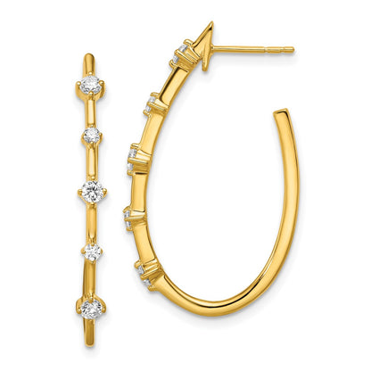 14K Yellow Gold True Origin 1/2 Carat Lab Grown Diamond Vs Def Post Hoop Earrings