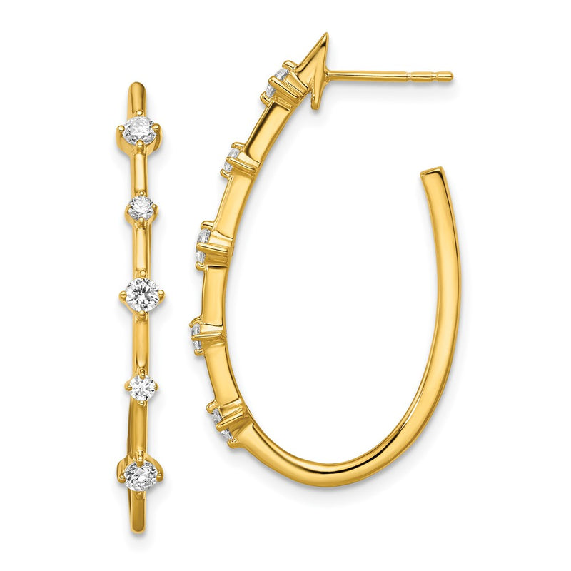 14K Yellow Gold True Origin 1/2 Carat Lab Grown Diamond Vs Def Post Hoop Earrings