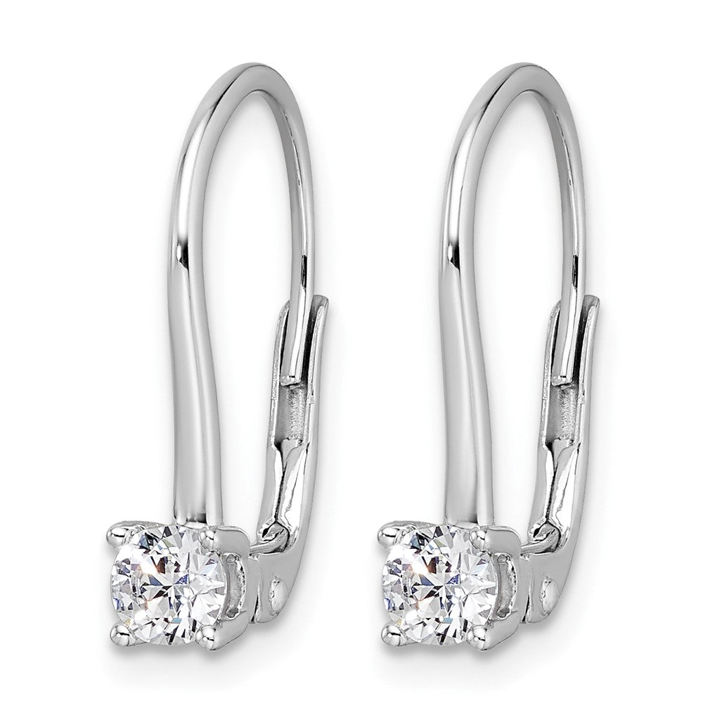 14K White Gold True Origin 1/2 Carat Lab Grown Diamond Vs Def Leverback Solitaire Earrings