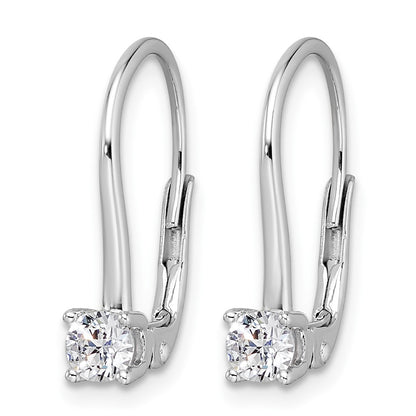 14K White Gold True Origin 1/2 Carat Lab Grown Diamond Vs Def Leverback Solitaire Earrings