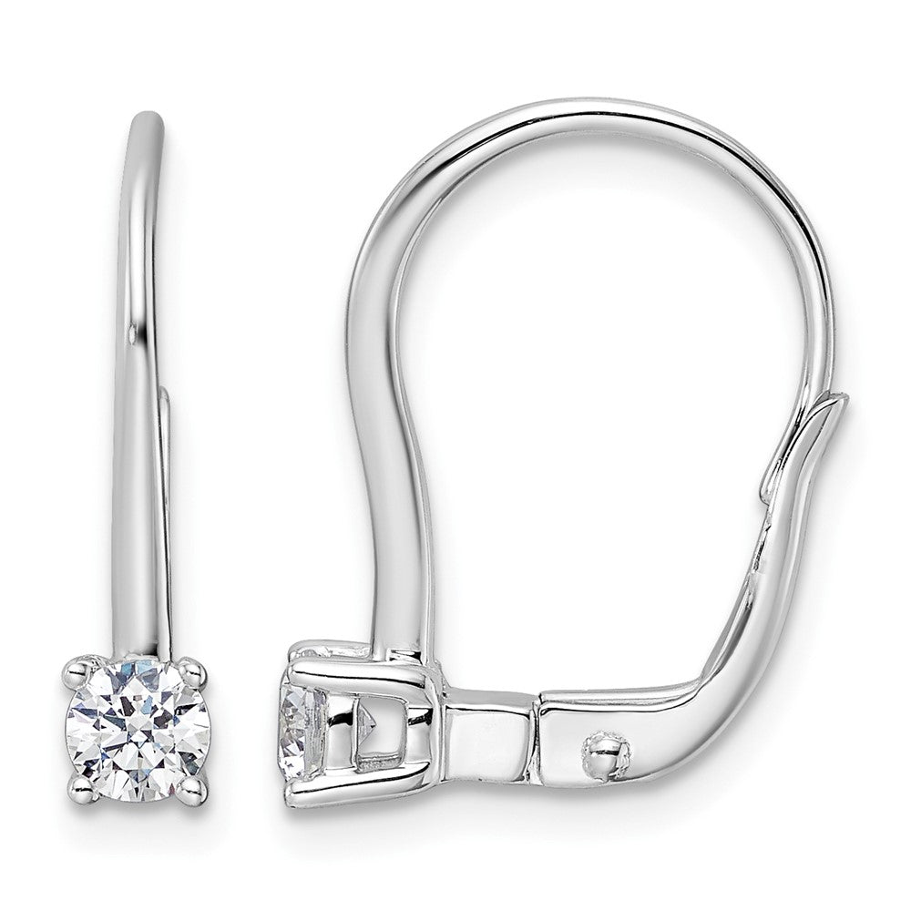 14K White Gold True Origin 1/2 Carat Lab Grown Diamond Vs Def Leverback Solitaire Earrings