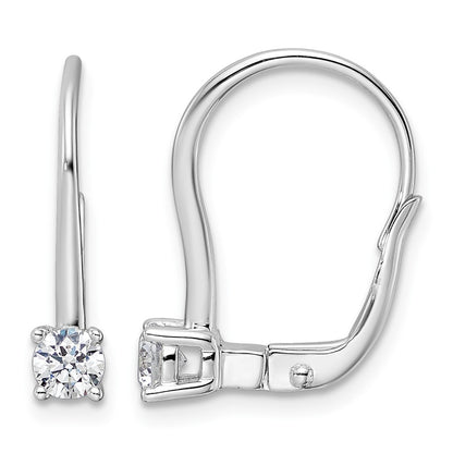 14K White Gold True Origin 1/2 Carat Lab Grown Diamond Vs Def Leverback Solitaire Earrings