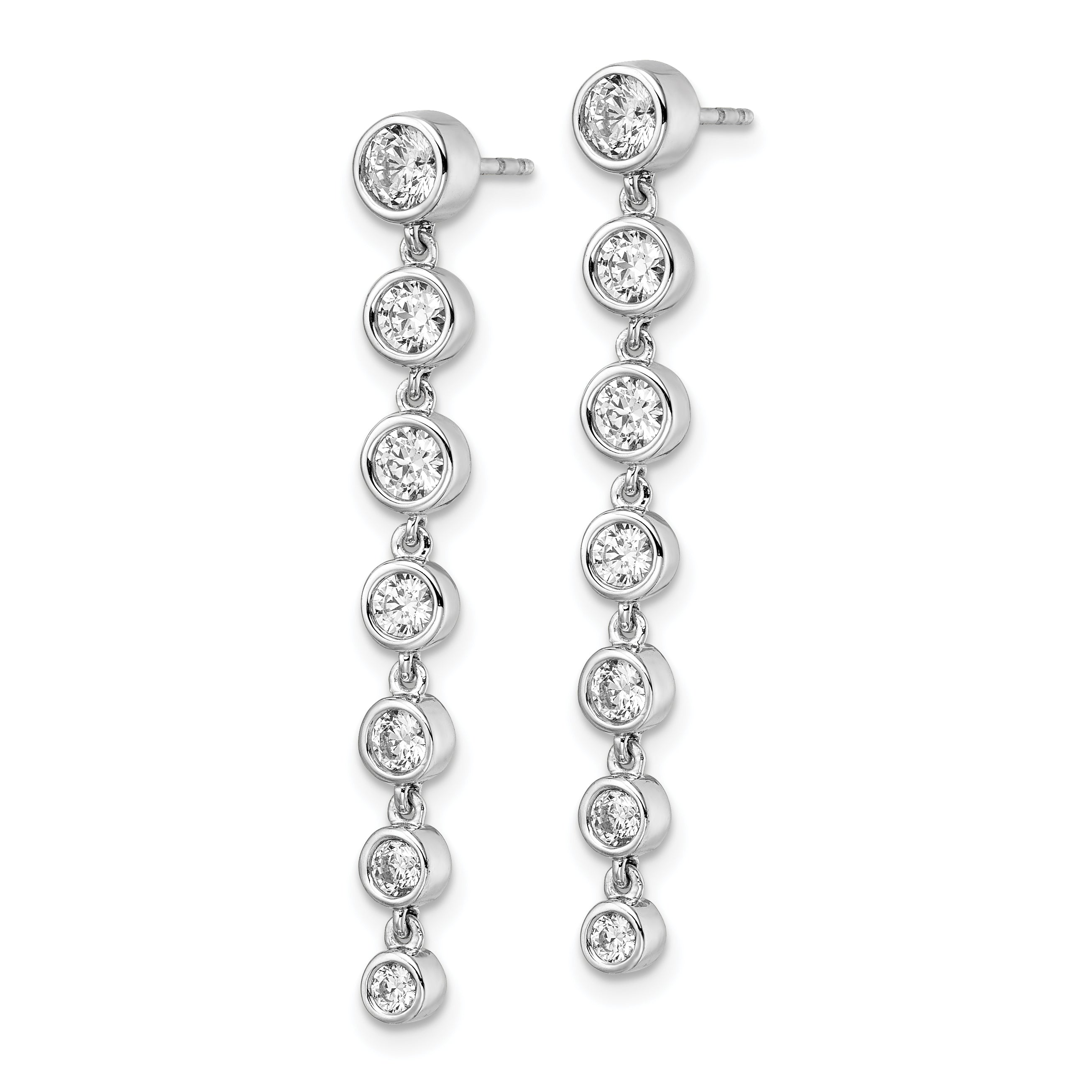14K White Gold True Origin 1 1/2 Carat Lab Grown Diamond Vs Def Graduated Dangle Post Earring