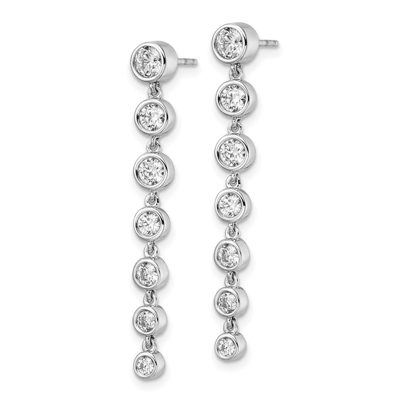 14K White Gold True Origin 1 1/2 Carat Lab Grown Diamond Vs Def Graduated Dangle Post Earring