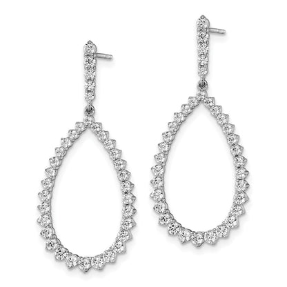 14K White Gold True Origin 1 1/2 Carat Lab Grown Diamond Vs Def Fancy Dangle Hoop Earrings