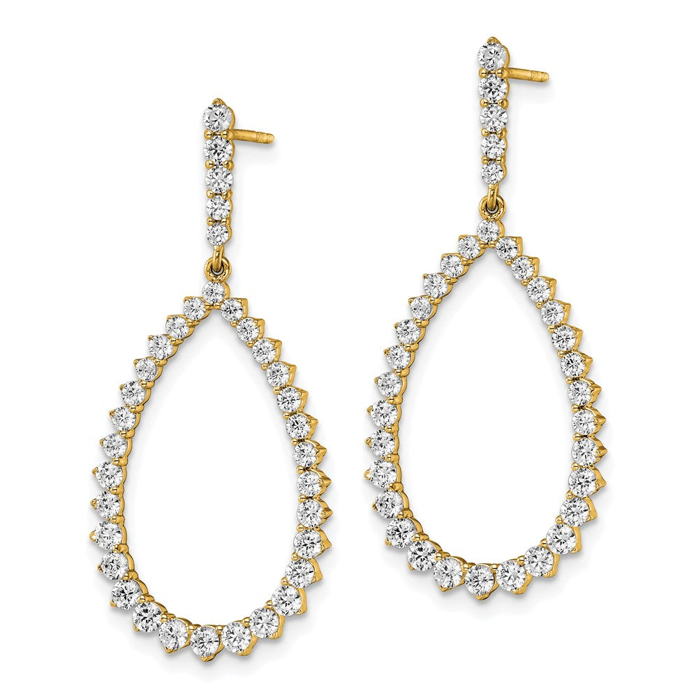 14K Yellow Gold True Origin 1 1/2 Carat Lab Grown Diamond Vs Def Fancy Dangle Hoop Earrings
