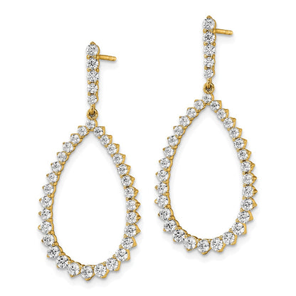 14K Yellow Gold True Origin 1 1/2 Carat Lab Grown Diamond Vs Def Fancy Dangle Hoop Earrings