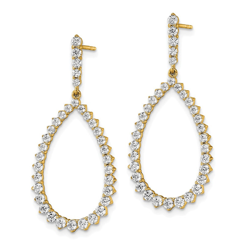 14K Yellow Gold True Origin 1 1/2 Carat Lab Grown Diamond Vs Def Fancy Dangle Hoop Earrings