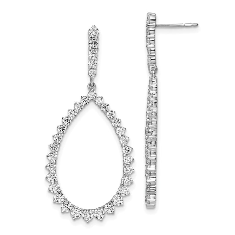 14K White Gold True Origin 3 Carat Lab Grown Diamond Vs Def Fancy Dangle Hoop Earrings