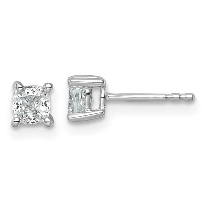 14k White Gold 3/4 ctw Lab Grown Diamond VS/SI+ G+ Cushion 4 Prong Heavy Wt. Stud Earrings